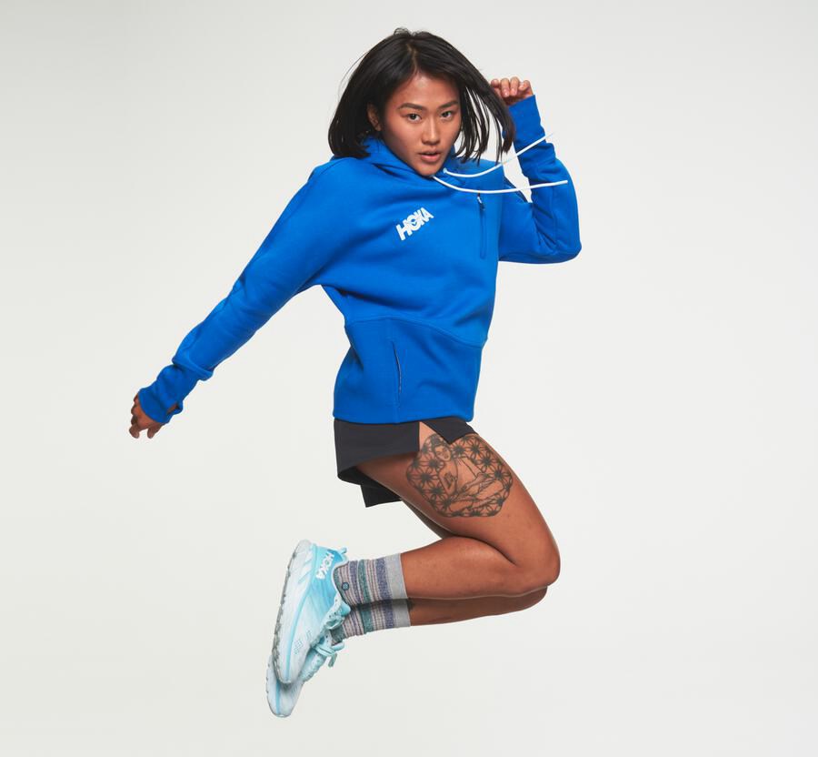 Hoka One One Hoodie Womens Blue - Performance - 25076ZXAH